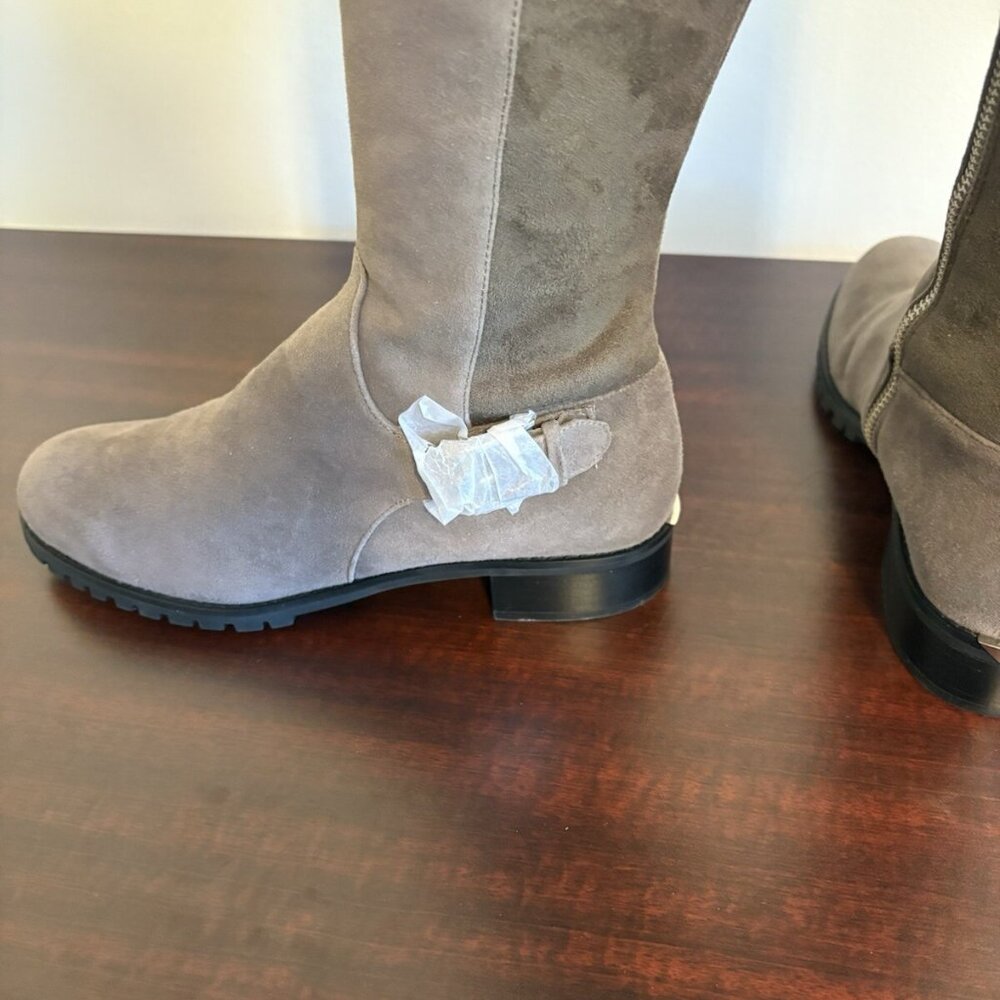 NIB Michael Kors BRANSON Suede Riding Mid Boot Knee High Mushroom 6M $275 - Picture 6 of 10